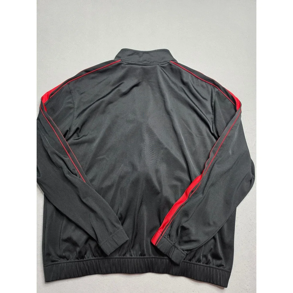 Nike Track Jacket Men's Large Black Swoosh Logo Long Sleeve Full Zip Performance